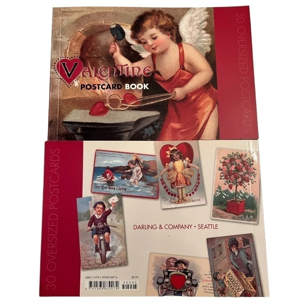 Darling & Co. Valentine Vintage Style Postcard Book | Retro Love Cards